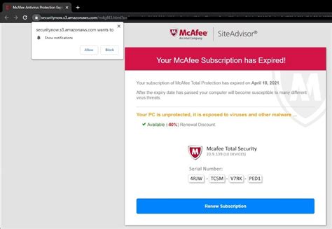 account mcafee|Suspicious Subscription.